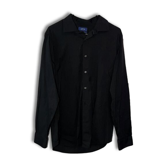 Apt-9 Men's Black Button Up Dress Shirt - Picture 1 of 5